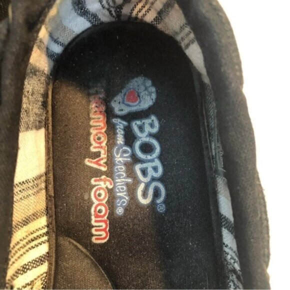 Bobs  Sketchers Espadrille Black Shoes 7 Canvas Women's Slip On - Picture 9 of 9